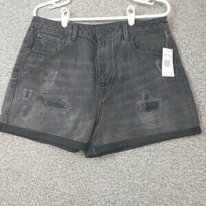 BUFFALO David Bitton Joanna Womens Shorts 33‎ Super High Rise Denim Distressed